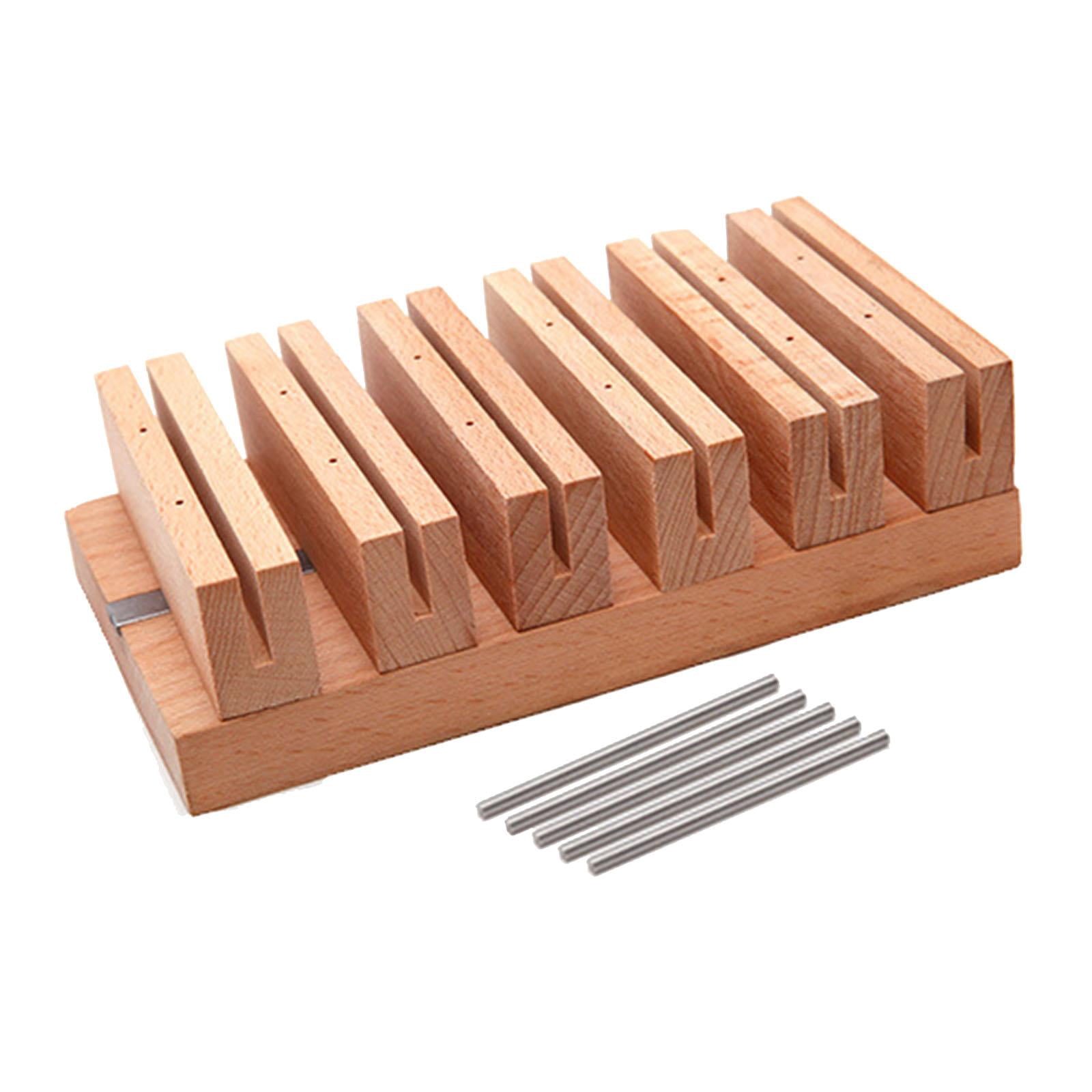 Wxqbjtam Adjustable Edge Oil Rack for Leather Working Tools Wooden Side Oil Drying Holder 6 slots