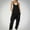Black, variant on Jumpsuits For Women Casual Baggy Overalls Sleeveless Long Pants One Piece Jumpsuits Crewneck Vacation Beach Summer Rompers For Women S