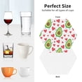 thumbnail image 5 of Leather Coasters with Heat-resistant for Drinks, Cute Avocado Love -标题2 Hexagon, 5 of 5