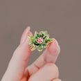 thumbnail image 3 of Chinese Style Enamel Brooch Sparkling Rhinestones Flower Shape Lapel Pin Suits Coats Bags Scarves Badge Versatile Accessory, 3 of 8
