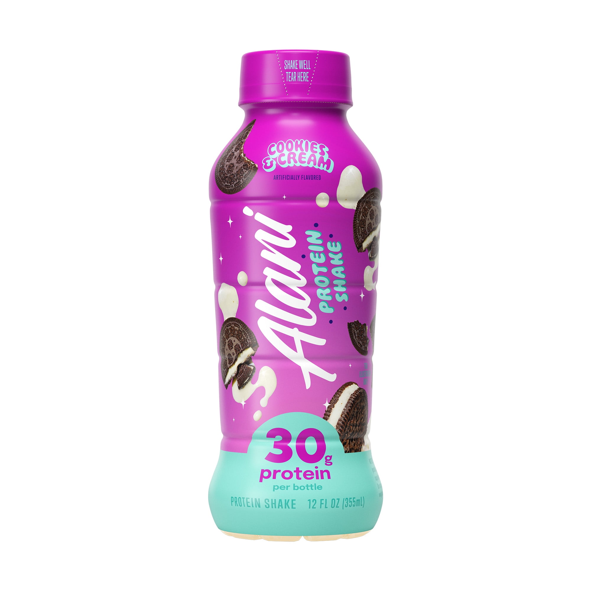 Alani Nu Protein Shake, Cookies & Cream, 12 fl oz, Bottle, 30g Protein, Gluten Free