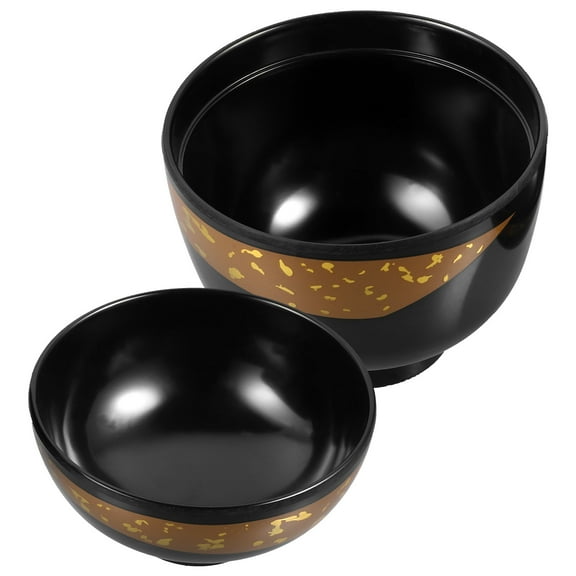 HOMOBABE Japanese Ramen Bowl Set, Black Round Soup Bowls, and Versatile for Home Cooking