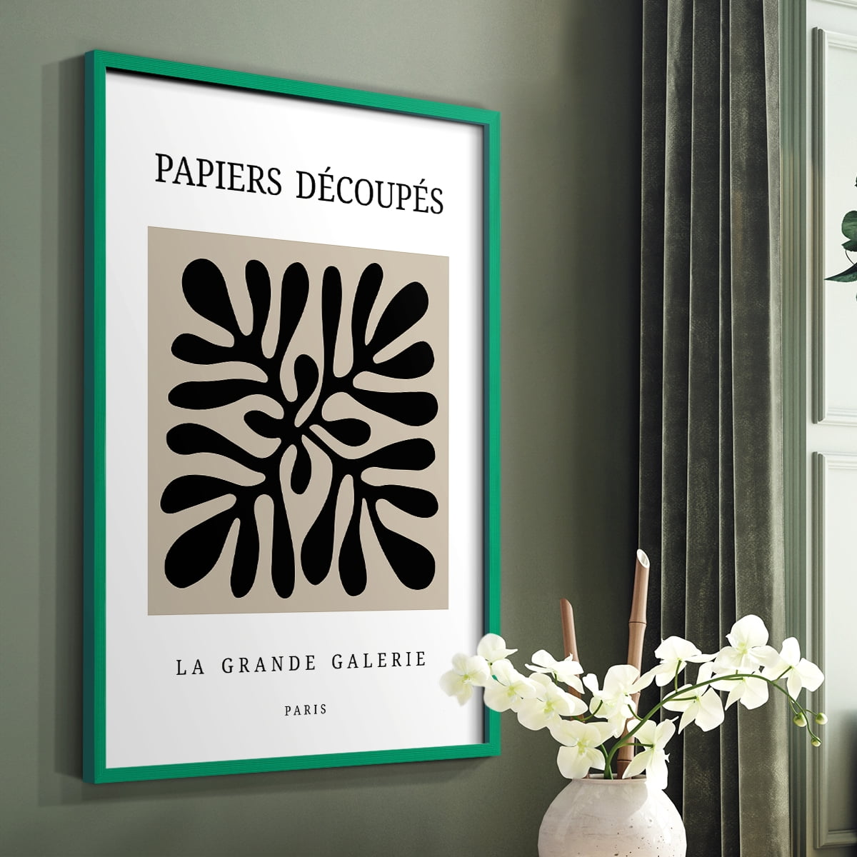 Matisse CCCXCIII in Green Solid Wood 11 x 14 Framed Print
