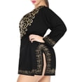 thumbnail image 2 of HAPPY BAY Women's Short Beach Bikini Swimsuit Cover ups M-L Coal, Solid, 2 of 3