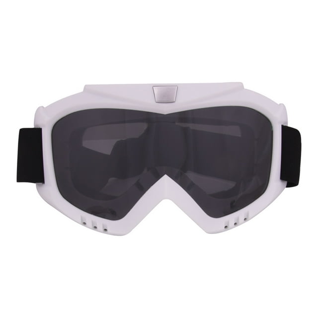 11-Color UV Protection Anti-Fog Motocross - 368 Model White Frame Gray Lens, TPU & PC Material, Impact-Resistant, Vented Sponge Padding, Elastic Strap for Dirt Biking, Climbing & Outdoor
