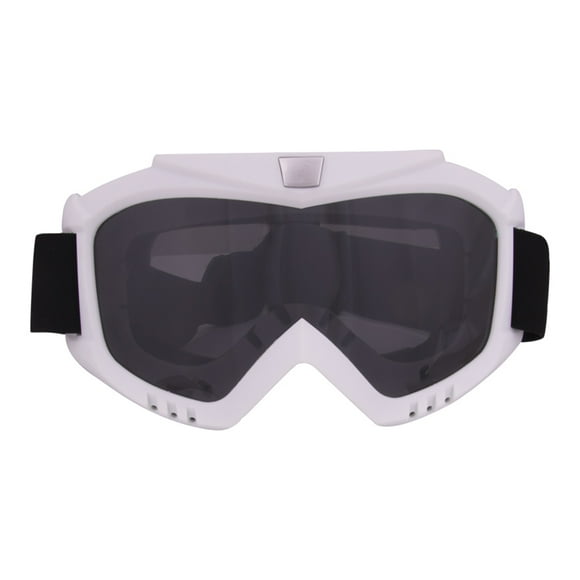 Protection UV 11 Couleurs Antibuée Motocross - Modèle 368 Monture Blanche Lentille Grise, Matériau TPU et PC, Résistant aux Impacts, Rembourrage en Mousse Ventilée, Sangle Élastique pour Vélo de Terre, Escalade et Plein Air