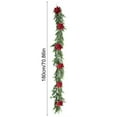 thumbnail image 3 of Christmas Garland Vines Christmas Green Rattan with Red Flower Decoration Simulation Home Stairs Fireplace Front Porch Door Display Indoor Outdoor Christmas Decor, 3 of 6