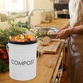 thumbnail image 3 of Vipush Compost Bin Kitchen Countertop Compost Bin with lid, Small Compost Bin Includes Inner Compost Bucket Liner & Charcoal Filter, White, 3 of 8