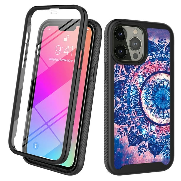 Iphone 13 Pro Max Case With Built In Screen Protector Rosebono Hybrid Graphic Design Pattern Hard Back Pannel Cover Case For Iphone 13 Pro Max Mandala Walmart Com