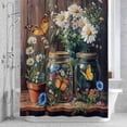 thumbnail image 2 of Independence Day Shower Curtain for Bathroom, Country Floral Daisy Butterfly Waterproof Cloth Fabric Bathroom Accessories Set with 12 Rust Proof Plastic Hooks, 72"x84", 2 of 9