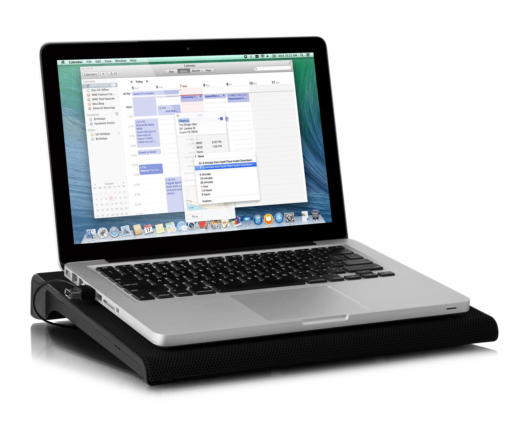 Aluratek ACP01FB - Slim & Portable USB Powered Laptop Cooling Pad with Quiet Dual Fans, Supports up to 17" Laptop and Macbook, Black