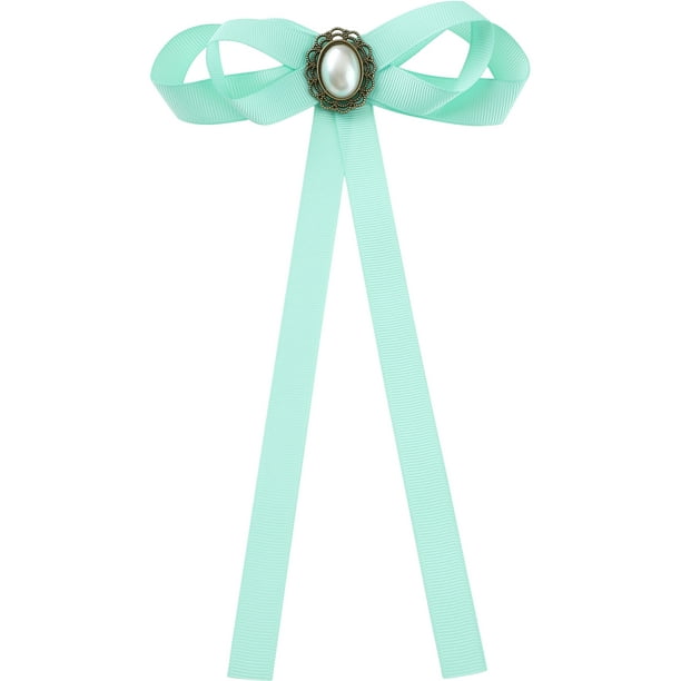 INSPIRE CHIC Broche de lazo preatado para mujeres con perla falsa