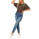 thumbnail image 2 of Camisa de lentejuelas INSPIRE CHIC para mujer, blusa brillante de manga dolman oversize, L multicolor, 2 of 6