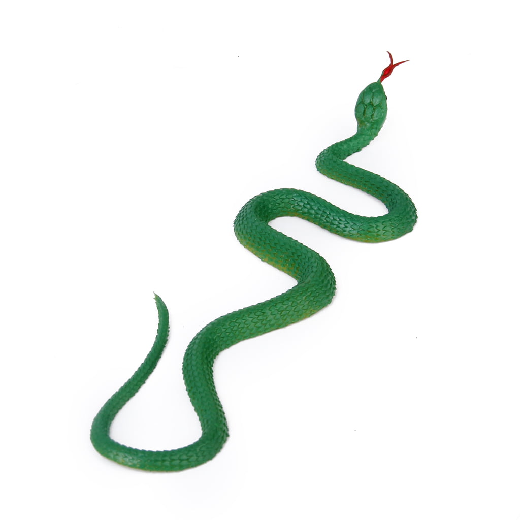 Rubber Snake Pretend Trick Toy Garden Props-Green Loot Party Bag Fillers