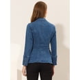 thumbnail image 3 of Chaqueta de mezclilla Allegra K Trabajo con Bolsillos Azul Vaquero M, 3 of 4
