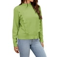 thumbnail image 4 of Hibeli Women Ruffle Trim Mock Neck Long Sleeve Ribbed Edge Knitted Sweaters, 4 of 7