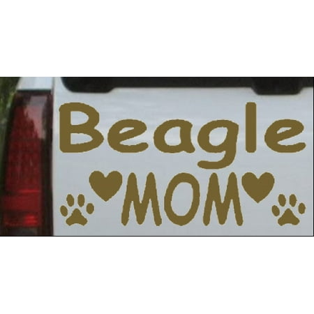 

Beagle Mom With Dog Paw Prints Car or Truck Window Decal Sticker