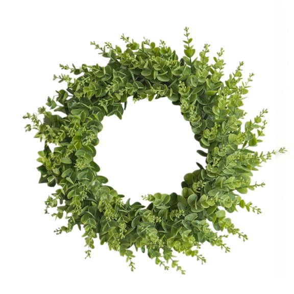 16 Inch Artificial Boxwood Wreath for Front Door, All Season Greenery Wreath for Spring Summer Fall Winter Decor, for Indoor Outdoor Farmhouse Home and Window Display
