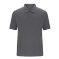 thumbnail image 4 of YLSDY Men's Golf Shirts Casual Solid Color Short Sleeve Turn-Down Collar Button Up Tshirts for Men Streetwear Shirts Gray XL, 4 of 7
