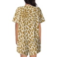 thumbnail image 3 of Naloa Gold Drops Women's Short-Sleeved Pajama Set, Loungewear, Summer pajamas, Breathable Cozy - XX-Large, 3 of 9