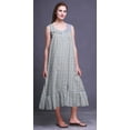 thumbnail image 3 of Bimba Light Steel Blue7 Stripe Flower & Bee Cotton Nightgowns For Women Mid-Calf Printed Sleepwear Night Dress XXX-Large, 3 of 6