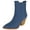 Navy, variant on Women Ankle Western Boots Stacked Block Heels elastic Opening Cowboy Booties Pointed Toe RIVER-24 Navy Blue 10
