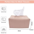 thumbnail image 3 of Juego de caja de pañuelos rosa, cuero PU, soporte de almacenamiento de baño rectangular, accesorios de baño, tocador de baño, 3 of 5