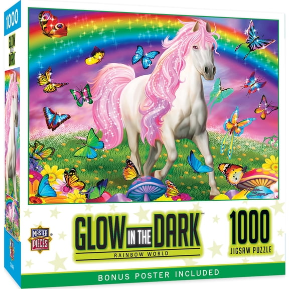 MasterPieces Glow in the Dark - Rainbow World 1000 Piece Adult Jigsaw Puzzle