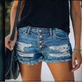 thumbnail image 5 of Stylish Ripped Tassel Denim Shorts for Women, 5 of 5