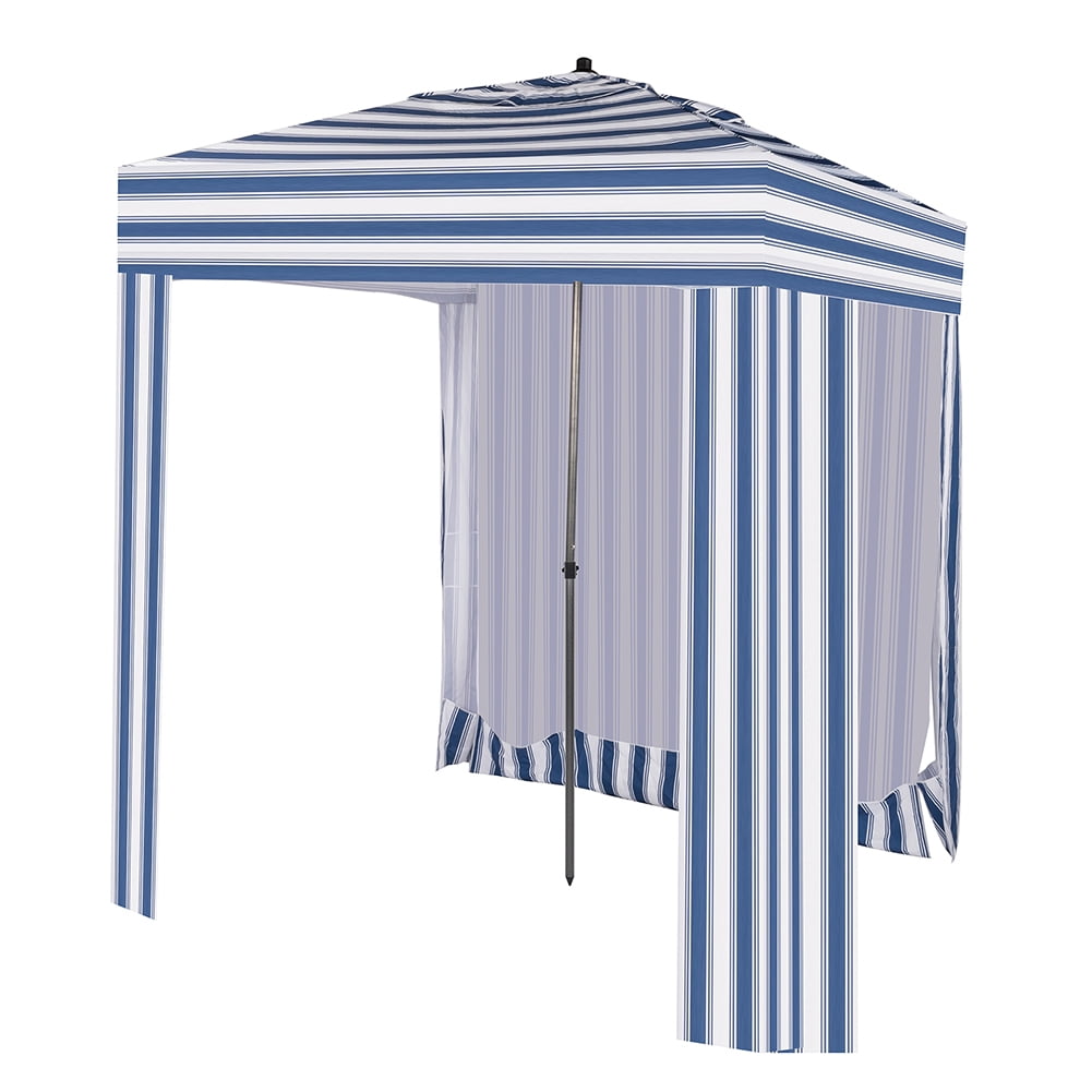 Kadyn 6 x 6Ft Square Shelter Tent, Fabric Beach Awning for Outdoor, Blue And White Stripes Kadyn 6 x 6Ft Square Shelter Tent, Fabric Beach Awning for Outdoor, Blue And White Stripes