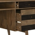 thumbnail image 5 of Simpli Home Clarkson SOLID ACACIA WOOD Contemporary 60 inch Wide Desk with side drawers in Rustic Natural Aged Brown, 5 of 12