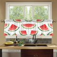 thumbnail image 4 of Yayeee Kitchen Curtains Tier Set of 2 Light Filtering 57"x24" Over Sink Window Panels, Red Watermelon, 4 of 7
