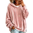 thumbnail image 3 of JUjie Lightweight Hoodies for Women Oversized Sweatshirt Comfort Drawstring Sweatshirts for Fall & Winter Top 2026 Basic Hoodie Outfits Pink XXL, 3 of 5