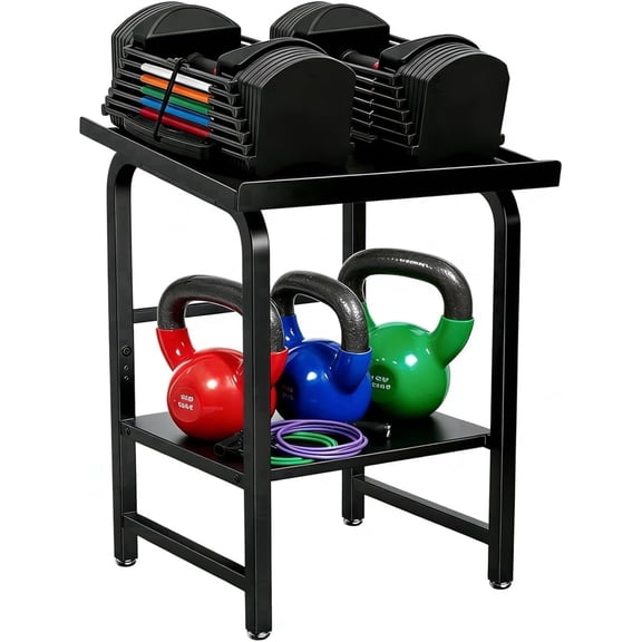 XILIHAI 500LBS Heavy Duty Dumbbell Rack, 2-Tier Weight Stand for Home Gym, Anti-Slip Space-Saving Storage (Rack Only)