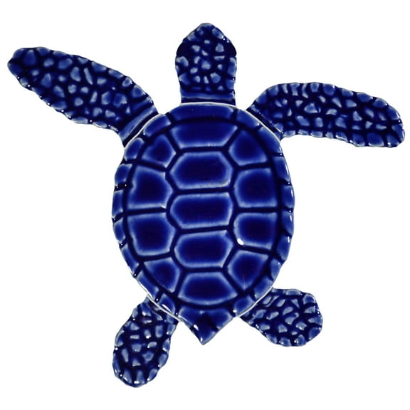 Artistry in Mosaics Mini Loggerhead Turtle Ceramic Swimming Pool Mosaic Style C - 4", Blue