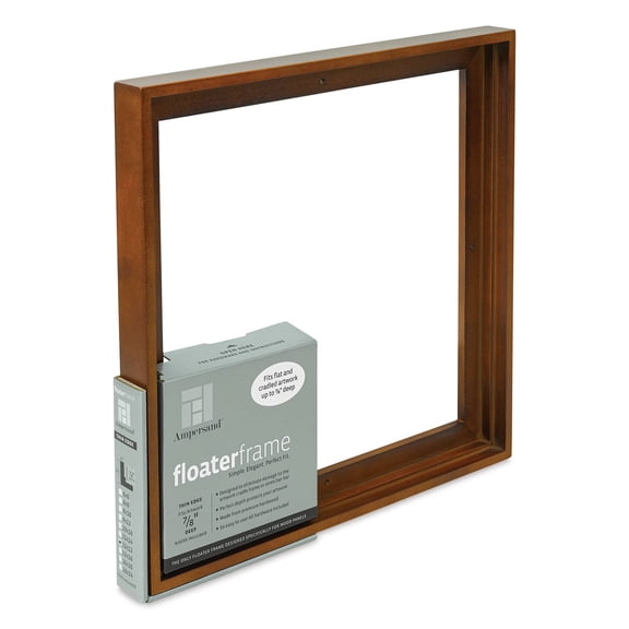 Ampersand Floater Frame - Thin, Walnut, 12" x 12", 7/8"