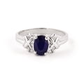 thumbnail image 2 of Galaxy Gold 14k White Gold Ring with Genuine Diamonds and Natural Oval-shaped Sapphire - Size 8.5, 2 of 6