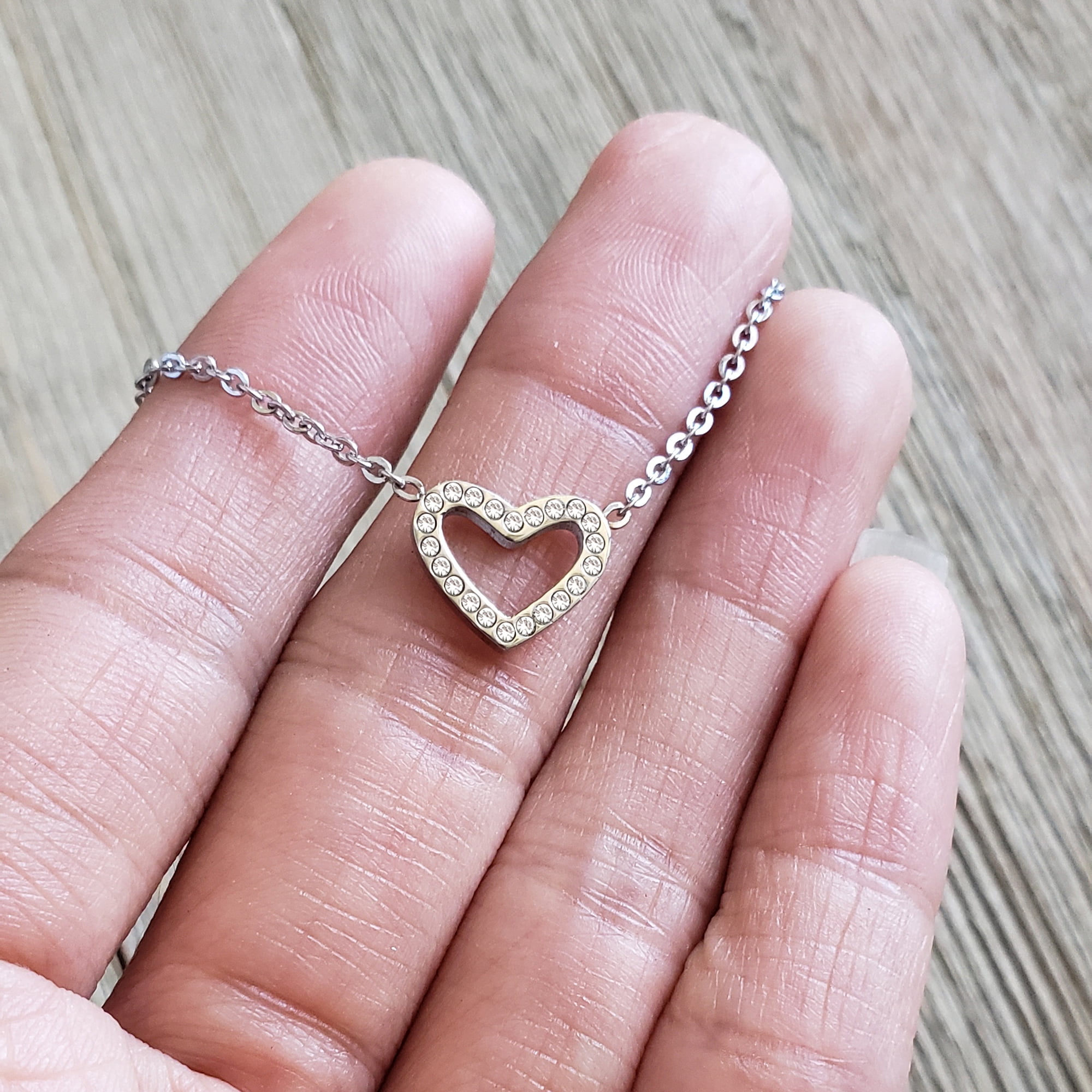 Anavia Mother in Law Gift, Mother of the Groom Gift, Jewelry and Card Gift for Mother in Law, Mother's Day Gift, Necklace and Card Gift [Silver Heart,Blue-Orange Gradient]