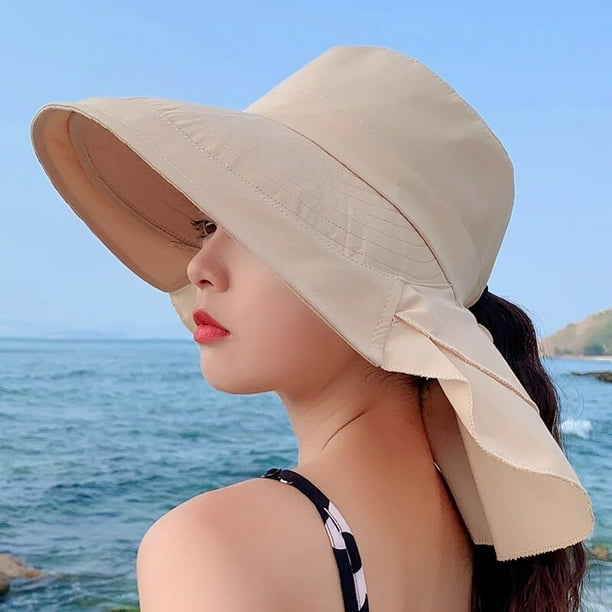 Gorro nuevo de verano para mujer, protección del cuello, sombrero para el sol, salida, ala grande, sombrero de pescador, ciclismo al aire libre, sombreros para el sol para mujer, sombrero de playa