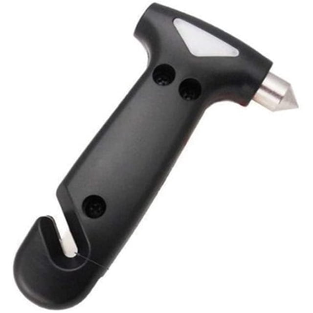 Apuakthei Martillo de emergencia, martillo rompeventanas, martillo de rescate, martillo de rescate para automóviles, martillo de rescate para automóviles, cortador de cinturón de seguridad negro