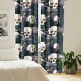 thumbnail image 2 of Ambesonne Goth Night Curtains, Misty Woods Lunar Moth, Pair of 28"x95", Slate Blue Beige Ivory, 2 of 5
