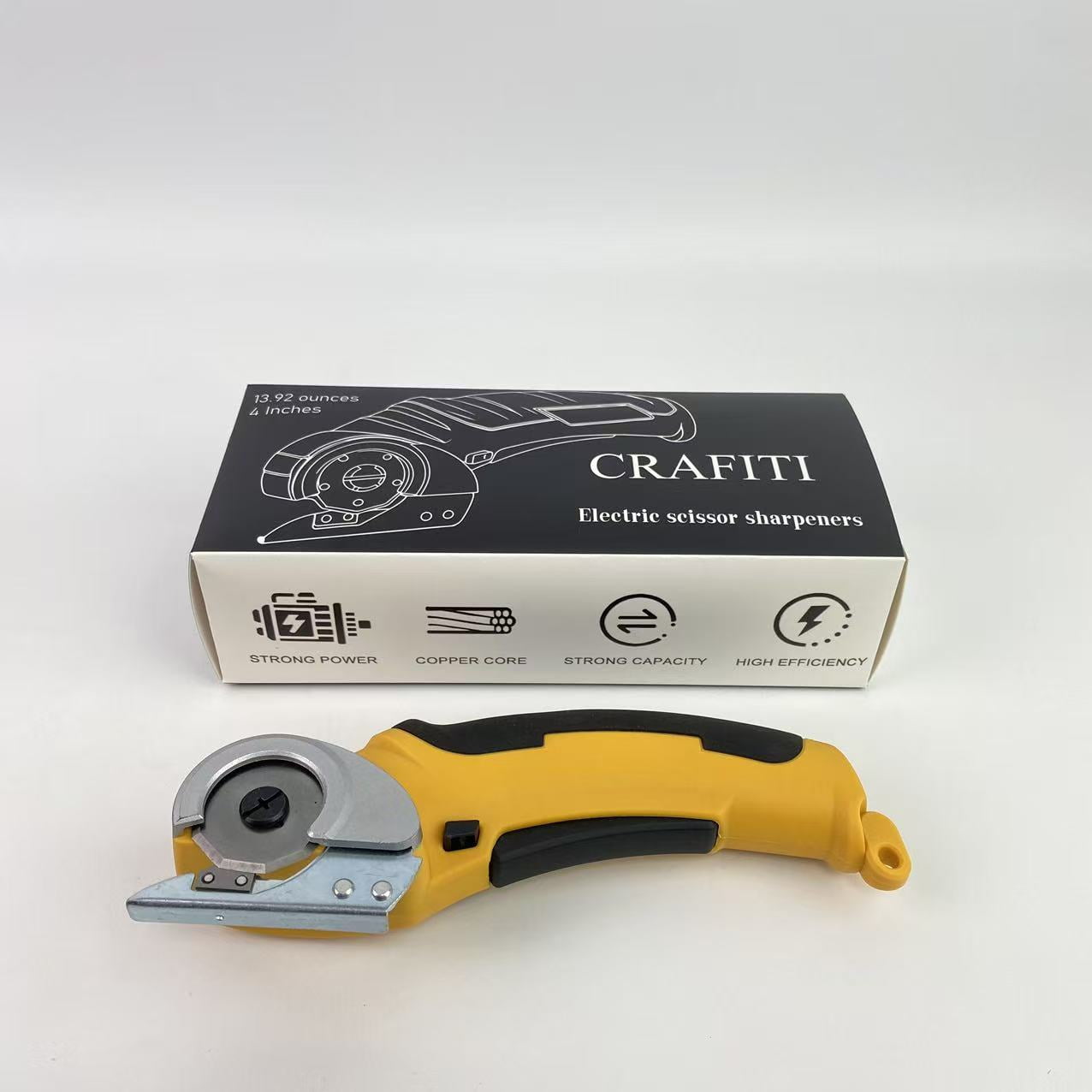CRAFITI Electric scissor sharpeners,Cordless Electric Scissors, Rotary Cutter for Fabric and Cloth, Fabric Cutter for Carpet Leather Felt with Storage Box