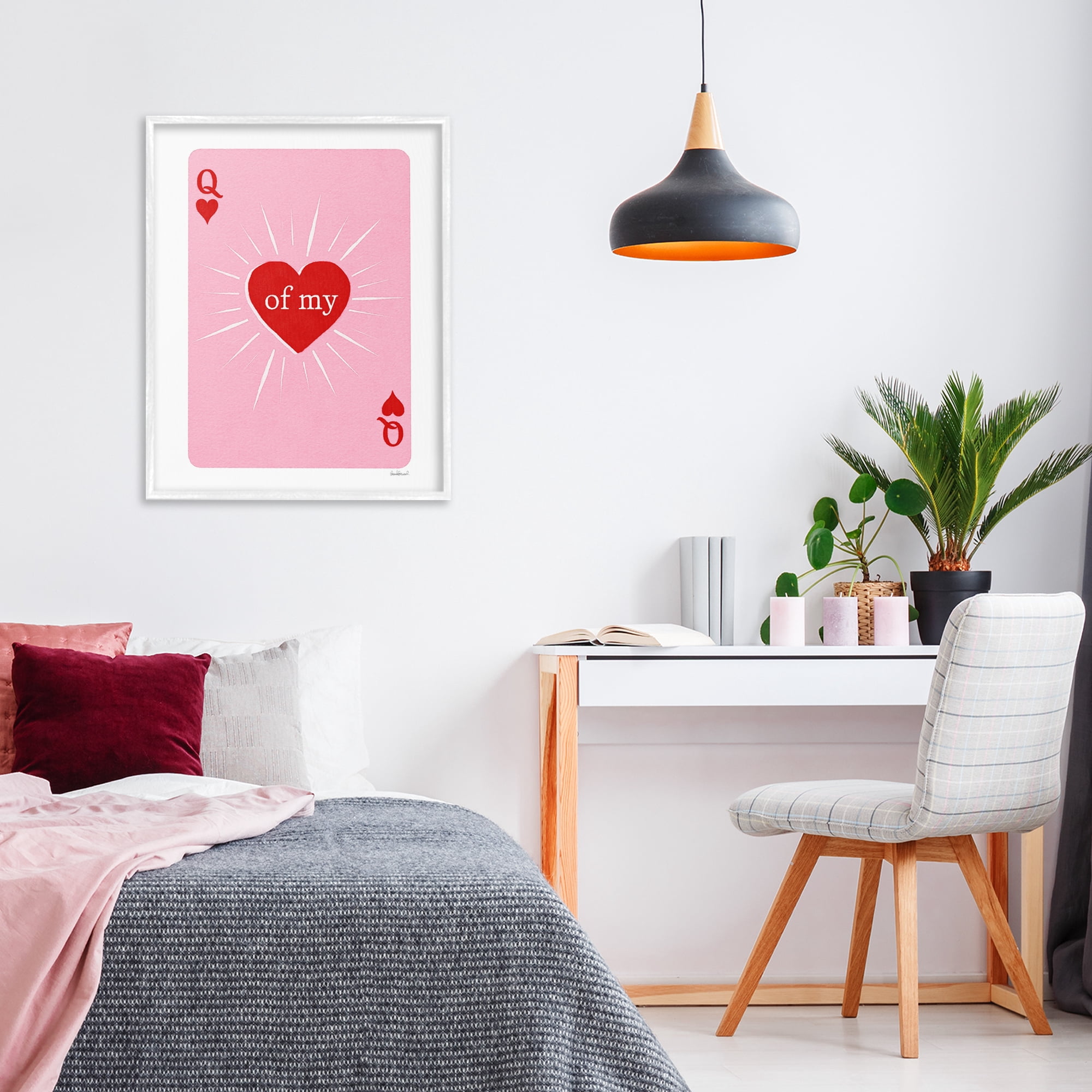 Queen Of My Heart Card White Framed Giclee Art, design by Amanda Greenwood