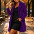 thumbnail image 5 of VEKDONE Womens Pea Coat Notch Lapel Double Breasted Trench Coats Relaxed Fit Button Cuffs Side flap Pockets Overcoat Business Casual Fall Winter Outerwear, 5 of 6