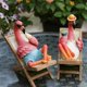 thumbnail image 1 of 2Pcs Flamingo Garden Statue Resin Sculptures Outdoor Yard Figurine Baoblaze none, 1 of 8