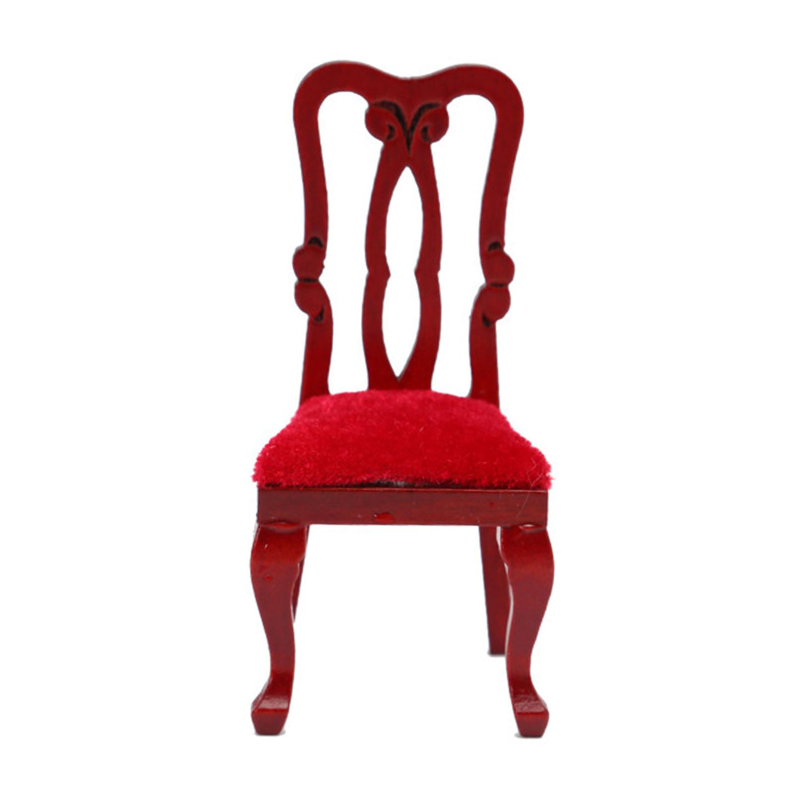 1/12 Dollhouse Miniature Furniture 2pcs rouge en plastique tabouret chaise 