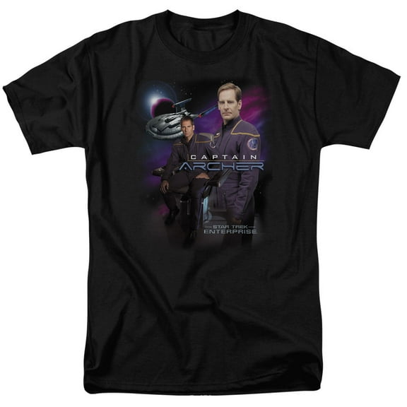 Star Trek Captain Archer Adult 18/1 T-Shirt Black