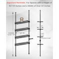 thumbnail image 3 of Adjustable Over The Toilet Storage Shelf, 4-Tier Ample Over Toilet Bathroom Organizer and Storage,Tension Mounted Above Toilet Storage Cabinet for Versatility, Fits 64-113 Inch Heights, White, 3 of 8