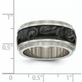 thumbnail image 7 of Edward Mirell Titanium & Black Ti Inlay Polished Fancy Design Ring, 7 of 7