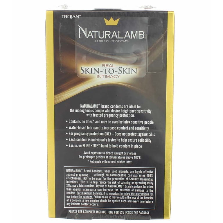 TROJAN NaturaLamb Lubricated Natural Skin Condoms, 2 Packs, Latex-Free, Pregnancy Protection - Walmart.com TROJAN NaturaLamb Lubricated Natural Skin Condoms, 2 Packs, Latex-Free, Pregnancy Protection - Walmart.com
